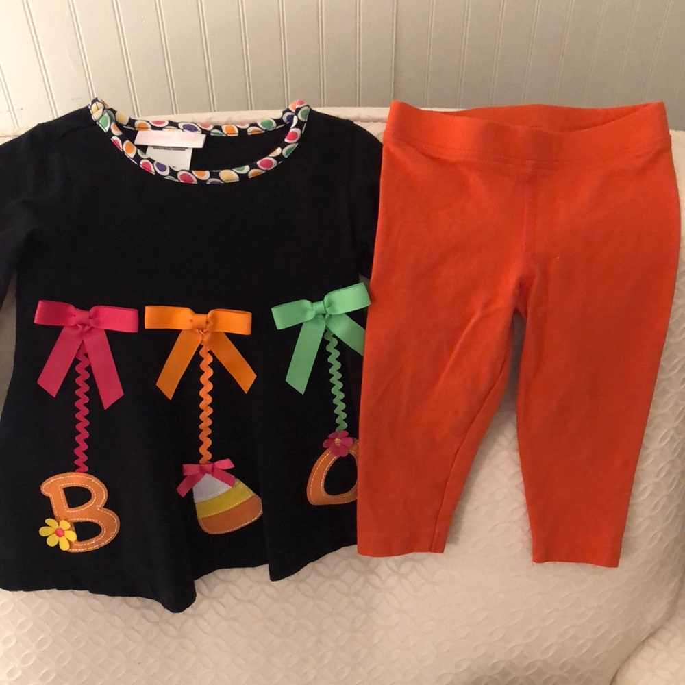 Baby girl Halloween BOO outfit. 2 piece set.